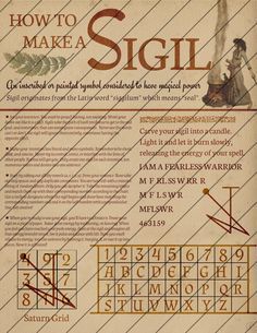 Book Of Shadows Pdf Worksheet, Sigils How To Make A, How To Make Your Own Sigil, How To Make A Sigil, Make A Sigil, Book Of Shadows Pages, Grimoire Pages, Witchcraft Books, Wiccan Magic