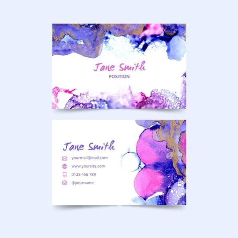 Watercolor paint-dipped business card te... | Free Vector #Freepik #freevector #business-card #watercolor #business #template Feminine Watercolor, Watercolor Business, Paint Dipping, Watercolor Business Cards, Card Watercolor, Business Card Templates, Free Business Card Templates, Watercolor Paint, Business Card Template