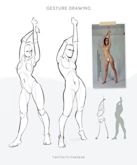 0ed69f59f43cf8139f592f990a7212e5 Gesture drawing tutorial showing progression of female figure sketches from reference photo with different poses. | Sky Rye Design Body Studies Drawing, Autonomy Reference, Work Out Poses, Model Figure Pose, Full Body Anatomy Drawing Reference, Woman Pose Reference Drawing, Male Anatomy Reference Models, Reference Female Pose, Female Art Reference Poses