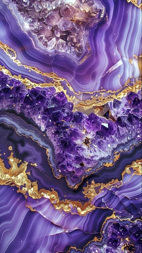 Geode Wallpaper Iphone, Purple Marble Aesthetic, Purple Crystal Wallpaper, Purple Crystals Aesthetic, Amethyst Crystal Aesthetic, Purple Marble Wallpaper, Purple And Gold Background, Sick Wallpapers, Marble Aesthetic