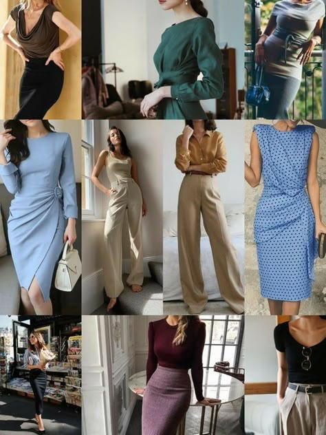 Soft Dramatic Work Outfit, Soft Dramatic Casual, Dramatic Office, Dramatic Clothes, Auntie Vibes, Soft Classic Kibbe, Classic Essence, Romantic Essence, David Kibbe