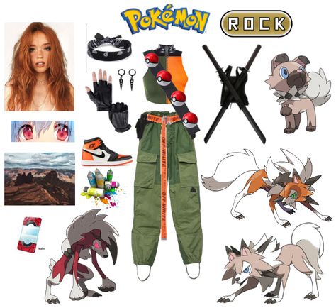 Pokemon Aesthetic Outfit, Pokémon Inspired Outfits, Pokémon Trainer Outfit, Pokemon Trainer Outfit Ideas, Pokemon Outfits Ideas, Pokemon Inspired Outfits, Outfits Ideas Drawing, Rock Type Pokemon, Pokémon Outfits