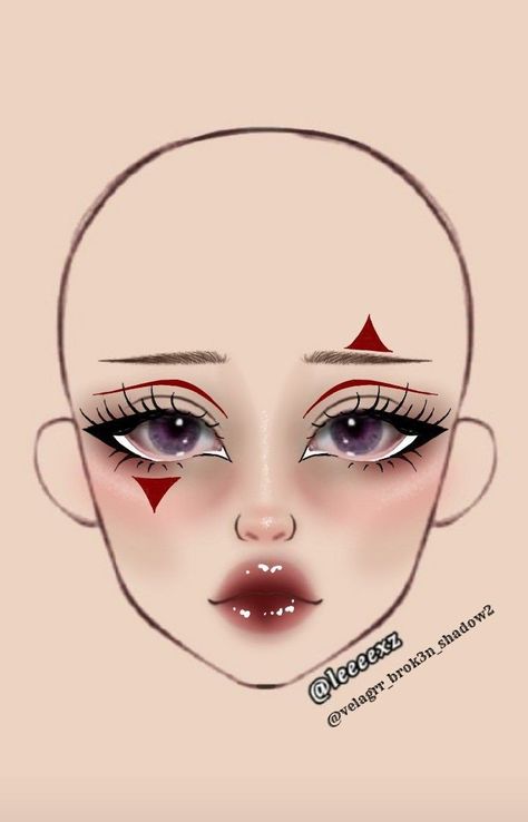 Makeup Looks Drawing, Makeup Ideas Drawing, Make Up Guide, Maquillage Halloween Simple, Circus Makeup, Creative Halloween Makeup, Halloween Make-up Looks, Holloween Makeup, Anime Eye Makeup