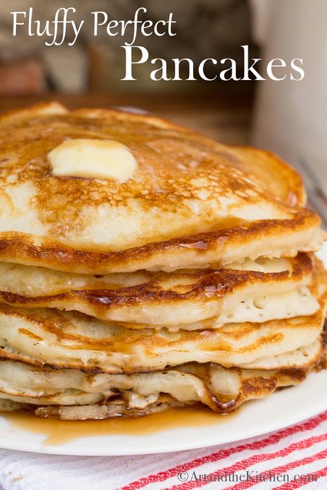 Restaurant Style Fluffy Pancakes, Easy Homemade Pancake Recipe, Pancakes Homemade, Fluffiest Pancakes, Easy Homemade Pancakes, Week Meals, Fluffy Pancake Recipe, Savory Cakes, Homemade Pancake Recipe