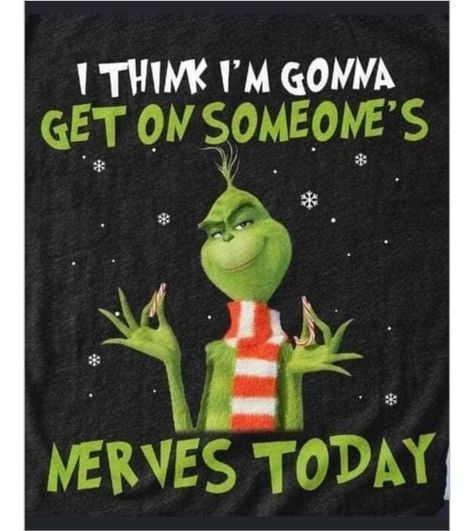 Diana Lynn Ashworth Wolfe on Instagram: “My own nerves. Lol tgif enjoy your weekend. I'm hoping to finish up wrapping, decorating ect. #adulthumor #adultmemes #toofunny #funnymemes…” Grinch Pictures, Funny Grinch, The Grinch, Grinch, Good Morning, To Share, Funny, Quotes