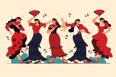 Flamenco Illustration, Female Dancers, Film Poster Design, Film Poster, Psd Icon, Mural Art, Vector Photo, Bulgaria, Graphic Resources