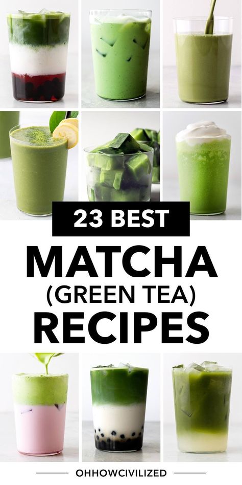 Green Tea Latte Recipe, Matcha Frappuccino, Matcha Tea Recipes, Matcha Drink Recipes, Matcha Lemonade, Matcha Green Tea Recipes, Green Tea Drinks, Matcha Latte Recipe, Matcha Green Tea Latte