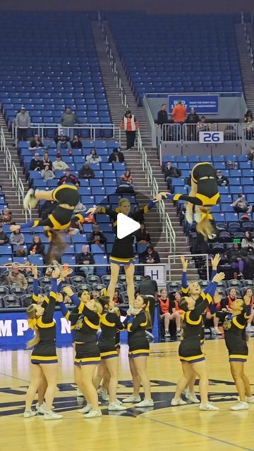 Moapa Valley High Cheer on Instagram: "Our halftime routine pyramid sequence from state basketball!" 11 Person Pyramid Cheer, Level 2 Pyramid Cheerleading, Middle School Cheer Pyramids, Cheer Stunts High School Pyramid, 10 Person Pyramid Cheer, Cheerleading Pyramids High School, Cheer Pyramids With 4 Stunt Groups, Easy Cheer Pyramids, Cheer Pyramids High School