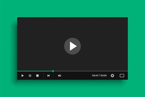 Free vector video media player in flat b... | Free Vector #Freepik #freevector #video-player #video-screen #play-video #video-mockup Button Mobile, 3d Crafts, Video Mockup, 3d Video, Mockup Downloads, Branding Mockups, Black Style, Free Mockup, Vector Photo