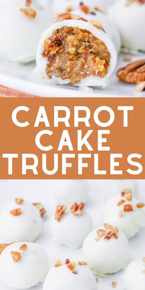 Essen, Carrot Cake Truffles, Cake Truffles Recipe, Carrot Recipes Dessert, Best Carrot Cake Ever, Carrot Cake Dessert, Easter Carrot Cake, Carrot Desserts, Finger Desserts