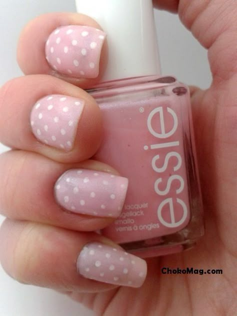 Designs For Super Short Nails, 2014 Nails Aesthetic, 2014 Nails Tumblr, Kawaii Nails Short, Cutecore Nails, 2013 Nails, 2014 Nails, Cute Pink Nails, Polka Dot Nails