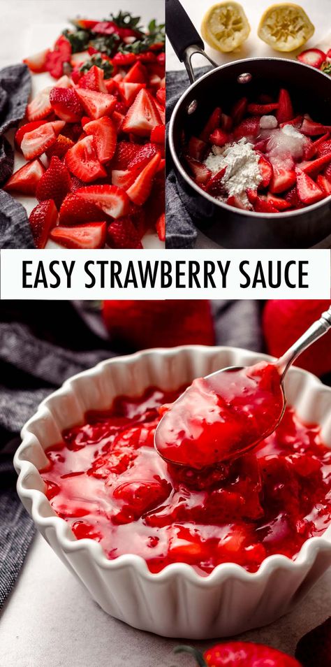 Jelly, Strawberry Sauce With Frozen Strawberries, Strawberry Sauce Frozen Strawberries, Homemade Strawberry Compote, Fruit Compote For Yogurt, Frozen Strawberry Compote, Homemade Strawberry Puree, Strawberry Compote Recipe For Cake, Strawberry Drizzle Sauce