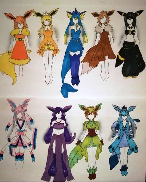 Eevee Evolutions Cosplay, Umbreon As A Human, Eeveelutions As Humans, Sylveon Outfit, Eevee Outfit, Pokemon Umbreon And Espeon, Pokemon Costume Diy, Eeveelutions Cosplay, Eevee Dress