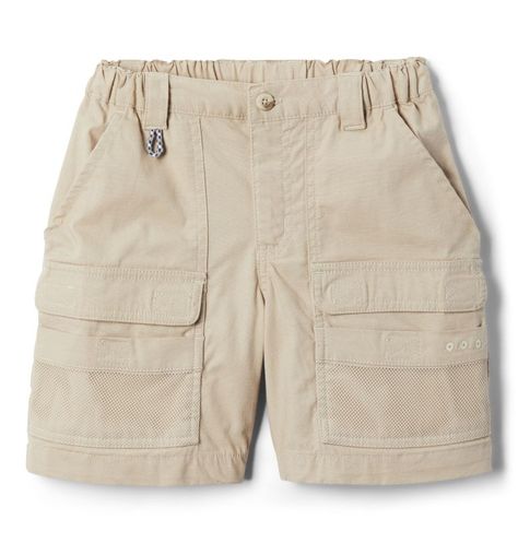 These cargo-style shorts feature mesh pockets and an easy-on elastic waist. Kids Pants Boys, Boys Shorts, Mens Fashion Casual Outfits, Mountain Top, Kids Pants, Columbia Sportswear, Kids Shorts, Boys T Shirts