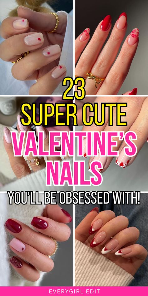 Valentine's Day nails, Valentine's Day nail designs, Valentine's Day nail ideas, Valentine's Day nail inspo, Valentine's Day nail art, Valentine's Day nails 2025, Valentine's Day nail designs 2025. Valentine Nail Ideas Simple, Valentine Neutral Nails, Cute Valentine’s Day Nails Simple, Valentine's Day Nail Designs Pink, Valentine's Day Nail Designs Short, Nail Designs For February, Valentines Gel Nails Ideas, Valentine’s Day Nails Ideas, Valentines Nail Ideas