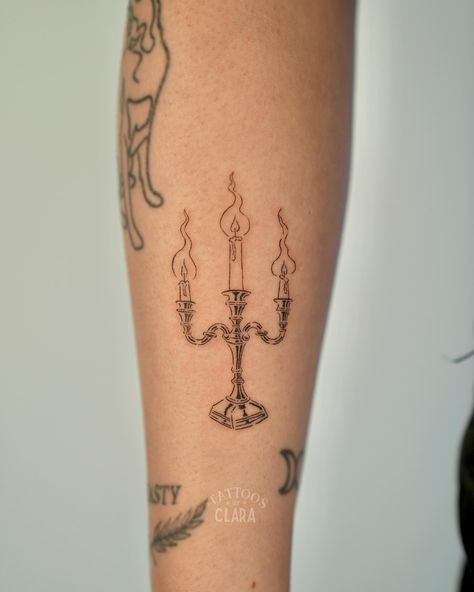 candles for E ❤️‍🔥 Candlelight Tattoo, Candle Holder Tattoo, Candle Light Tattoo, Candelabra Tattoo, Candlestick Tattoo, Candle Tattoo Design, Victorian Candle Holders, Stick Tattoo, Cup Tattoo