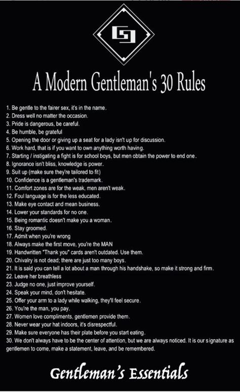 Modern Gentleman’s 30 Rules Quotes Life Positive, Positive Living Quotes, Gentlemens Guide, Buddha Quotes Life, Gentleman Rules, Living Quotes, Gentleman Quotes, Man Up Quotes, Positive Quotes For Life Motivation