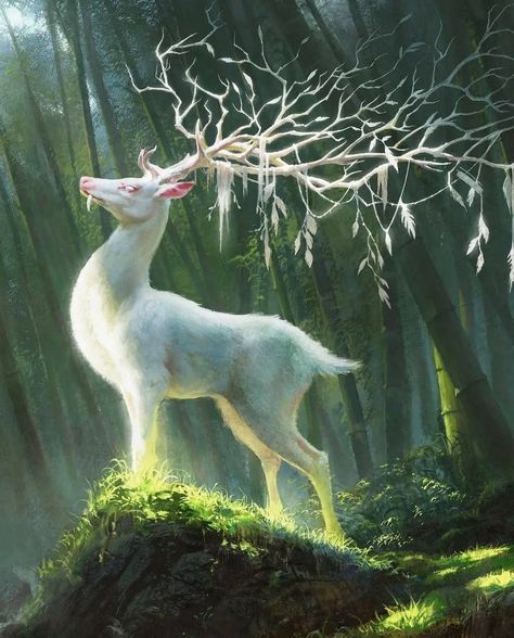 White Deer, Flightless Bird, Legends And Myths, Mythical Animal, Deer Art, Fantasy Beasts, Fantasy Creatures Art, Mythical Creatures Art, Mythological Creatures