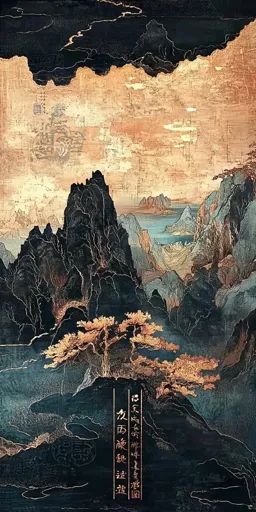 ↑↑↑ Larger size on website 🔸 The image depicts a landscape painting in a traditional Japanese style, featuring a mountainous scen Japanese Painting Traditional, Japanese Mountain Art, Japanese Oil Painting, Arts References, Japanese Landscape Painting, Winter Illustrations, Swirling Clouds, Japanese Mountains, Clouds In The Sky