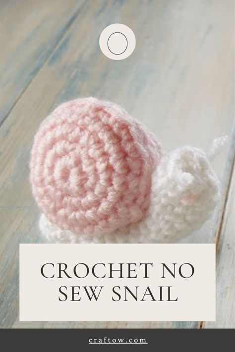 Crochet No Sew Snail Crochet Snail Pattern Free, Snail Crochet Pattern Free, Snail Crochet Pattern, Crochet No Sew, Crochet Snail, Quick Crochet Patterns, Crochet Inspo, Spiral Pattern, Quick Crochet