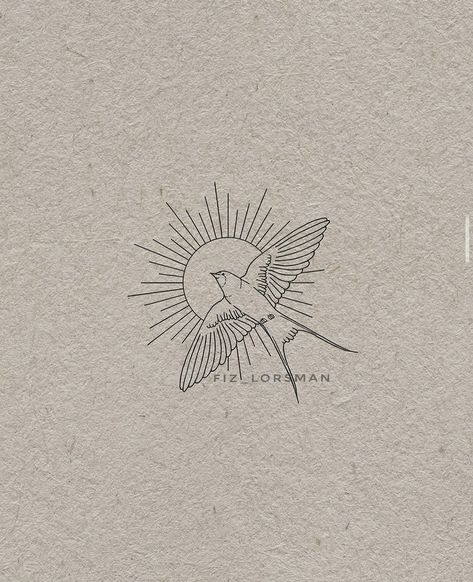 Through Tattoo, Bio Drawing, Rising Sun Tattoos, Athena Tattoo, Vogel Tattoo, Minimal Tattoos, Tattoo Inspiration Men, Sun Tattoos, Bird Tattoo