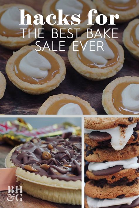 Whether it's a last-minute bake sale, Thanksgiving dessert, or your next fall dinner party, this video is every fall bake sale's hero! #bakesale #bakesaleideas #bestbakesaleitems #dessertrecipes #bhg Desserts For Auction Bake Sale, Thanksgiving Bake Sale Treats, Holiday Bake Sale Treats, Fall Festival Bake Sale Ideas, Top Selling Bake Sale Items, Bake Sale Pies, Quick Easy Bake Sale Items, Christmas Bake Sale Display, Easy Christmas Bake Sale Treats