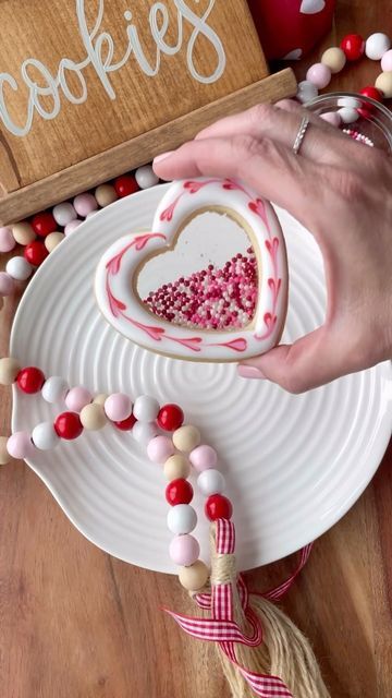 Window Cookies Decorated, Isomalt Snow Globe Cookies, Valentines Day Cut Outs, Isomalt Cookies, Shaker Cookies, Camper Cookies, Painting Cookies, Window Cookies, Valentine Cookies Decorated