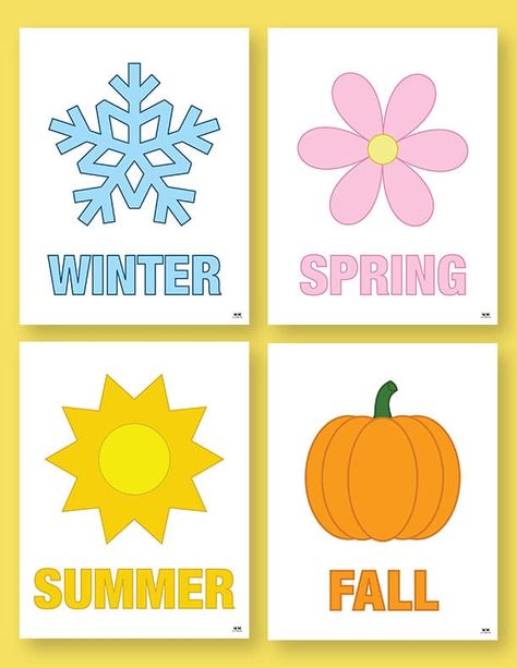 Choose from 51 unique four seasons worksheets and printables to both learn the seasons and display them in your classroom. 100% FREE! Season Printables Preschool, Seasons Printables Free, Seasons Of The Year Printables, Seasons Flashcards Free Printable, The Four Seasons Worksheets, Four Seasons For Kids Learning, Seasons Chart, Seasons Worksheets, Seasons Months