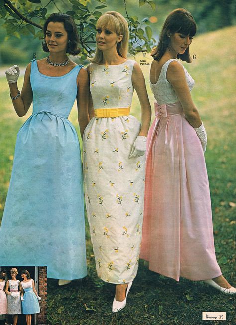 Penneys catalog 60s 1960s Evening Dress, 1960s Dresses Formal, 1960s Prom Dress, 60s Fashion Women, 1960s Party, 60s Fashion Dresses, 1960s Dresses, 1980s Style, 1960 Fashion