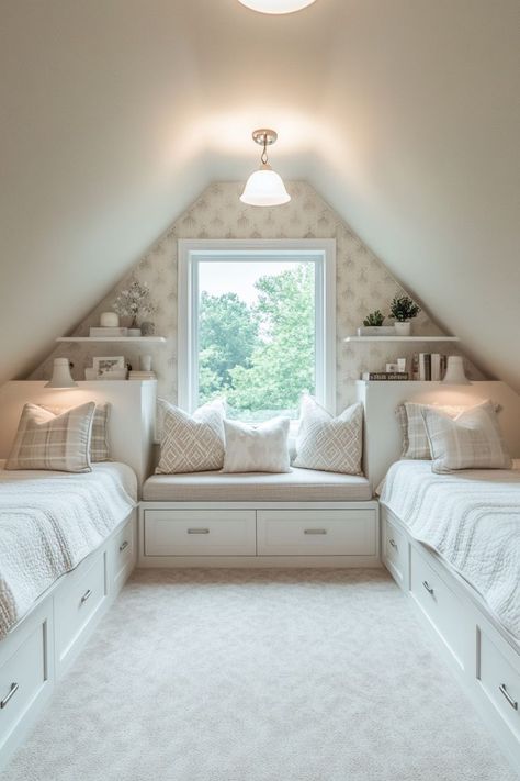 20+ Stylish and Functional Attic Bedroom Ideas for Teens - H.M.G Turn Bonus Room Into Bedroom, Turn Loft Into Bedroom, Cozy Attic Bedroom Aesthetic, Simple Attic Bedroom Ideas, Loft Beds For Teens Small Spaces, Attic Space Ideas Low Ceilings, Attic Girls Bedroom Ideas, Upstairs Bonus Room Ideas Sloped Ceiling, Loft Ideas Upstairs Bedroom