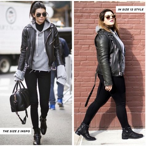 Plus Size Rocker, Plus Size Outfits Casual, Plus Size Leather Jacket, Black Leather Jacket Outfit, Plus Size Winter Outfits, Plus Size Clothing Stores, Sneaker Outfits, Plus Size Fall Fashion, Look Plus Size