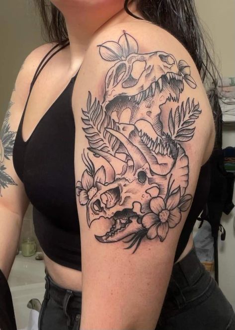 Black And Grey Tattoos Leg, Cartoon Sleeve Tattoos For Women, Life Finds A Way Tattoo, Dinosaur Egg Tattoo, Dinosaur Tattoo Sleeve, Jurassic World Tattoo, Jurassic Park Sleeve Tattoo, Dinosaur Forearm Tattoo, Dilophosaurus Tattoo