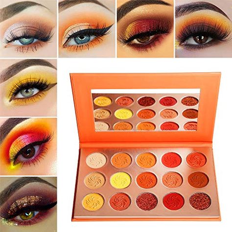 Red Orange Eyeshadow Palette Sunset 15 Color,Afflano Pro ... https://smile.amazon.com/dp/B07TVLQCDF/ref=cm_sw_r_pi_dp_U_x_O379DbETN5VSP Brown Glitter Eyeshadow, Cheap Eyeshadow Palette, Orange Eyeshadow Palette, Warm Eyeshadow Palette, Gold Glitter Eyeshadow, Warm Eyeshadow, Shimmer Eyeshadow Palette, Orange Eyeshadow, Bright Eyeshadow