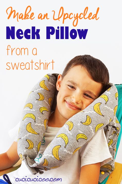 This looks so comfy! Learn how to make a neck pillow from a sweatshirt in 10 minutes with stuffing and some snaps. Perfect for travel or a college student’s dorm room! #diypillows #pillowtutorial Upcycling Diy, Beginner Sewing, Beginner Sewing Projects Easy, Sewing Stitches, Cat Pillow, Sewing Projects For Beginners, Sewing Skills, Easy Sewing Projects, Love Sewing