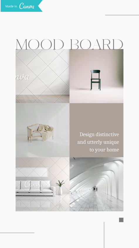 Modern MoodBoard Instagram Story Template Interior Design Instagram, Mood Board Inspiration, Minimalism Interior, Mood Board Design, Instagram Story Template, Organizing Your Home, Minimal Design, Graphic Design Inspiration, Mood Boards