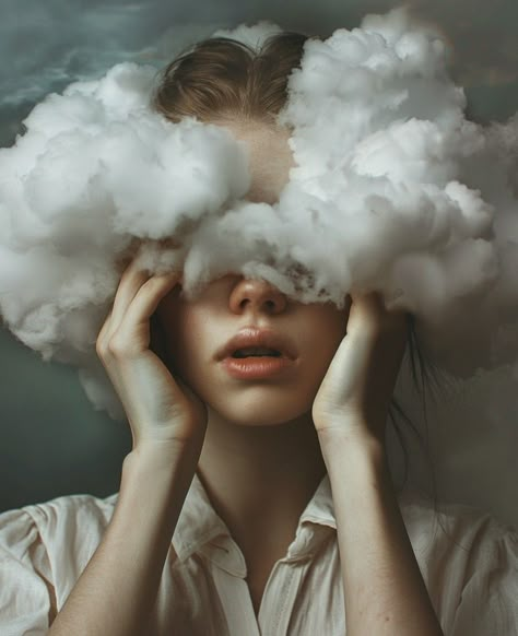 Artistic Photography Portrait, Surrealism Photography Portraits, Surreal Self Portrait, Art Reference Photography, Portrait Surrealism, Surrealism Photo, Head In Clouds, Baba Jaga, Fine Art Portrait Photography