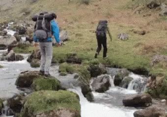 Hiking Camping GIF - Hiking Camping River - Discover & Share GIFs Survival Gear List, America's Funniest Home Videos, Ultralight Hiking, Funny Home Videos, America Funny, Slippery When Wet, Survival Gear, Funny Fails, Keep Calm