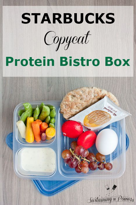 Copycay Starbucks Protein Bistro Box. Such and awesome lunch for the kiddos or an after workout protein snack! Starbucks Protein Box Diy, Protein Boxes, Starbucks Protein, Bistro Box, Protein Box, Lunch Box Recipe, Recipe Challenge, Copycat Starbucks, Healthy Protein Snacks