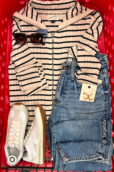 Layer up! Fall fashion is here. Cozy sweaters, baggy jeans & comfy sneakers, create fun outfits with these wardrobe staples. P.S. Complete the vibe with dainty gold jewelry & sunnies. Thrift Bundle, Fall Blessings, Target Outfits, Clothing Capsule, Fashion Factory, 60 Plus, Comfy Sneakers, Casual Fall Outfit, Fun Outfits