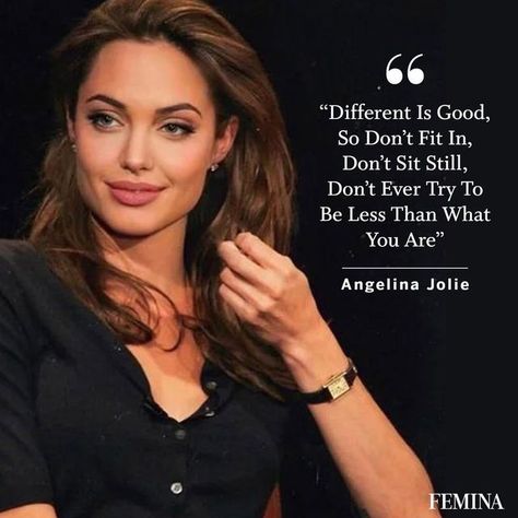 Femina on Instagram: "In order to be irreplaceable, it’s necessary for one to always be different! #AngelinaJolie #woman #womanquote #quotes #different #unique #irreplaceable #aspiring #motivationalquote" Irreplaceable Quotes, Famous Women Quotes, Angelina Jolie Quotes, Emotions Quotes, Status Ideas, Gangster Quotes, Feminine Energy Aesthetic, Healing Journaling, High Value Woman