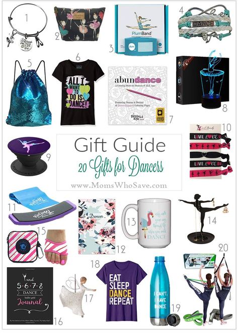 Gift Guide -- 20 Gifts for Dancers    #gifts #giftguide #dance #holidays #Christmas #HolidayGiftGuide Gift Ideas For Dancers, Christmas Gifts For Dancers, Gifts For Dancers, Dance Teacher Gifts, Dancer Gift, Dance Teachers, Dance Gifts, Easy Diy Gifts, 20 Gifts