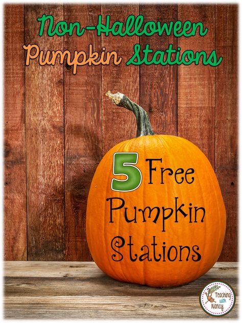 Learning Centers Kindergarten, Halloween Stations, Pumpkin Facts, Pumpkin Learning, Pumpkins Kindergarten, Halloween Centers, Halloween Lesson, Halloween Resources, October Activities