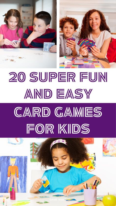 card games for kids Card Games For Kindergarten, Card Games To Play With Kids, Easy Card Games For Kids, Kids Card Games, Easy Card Games, Easy Card Games For Two, Two Person Card Games, College Party Games, Kid Games Indoor