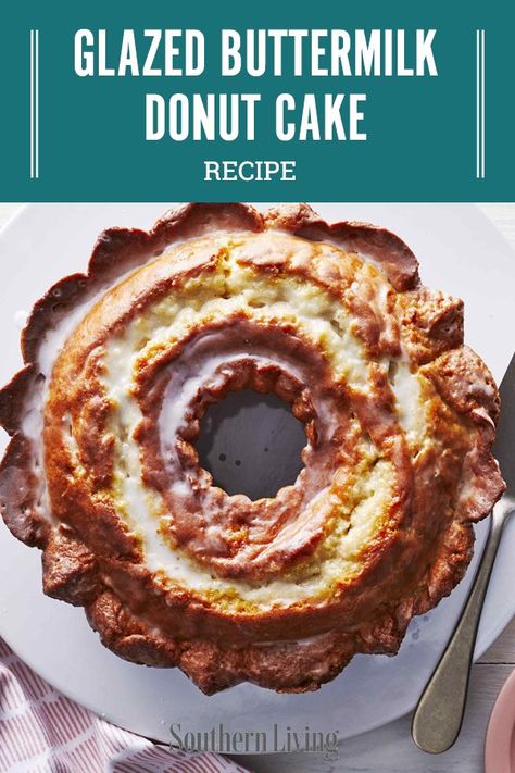 a must try recipe.  Two of my favorite foods combined! Buttermilk Donut Cake, Cheesecake Strawberries, Baked Cheesecake, Donut Cake, Homemade Snickers, Cookies Bars, Buttermilk Recipes, Torte Cupcake, Strawberry Sauce