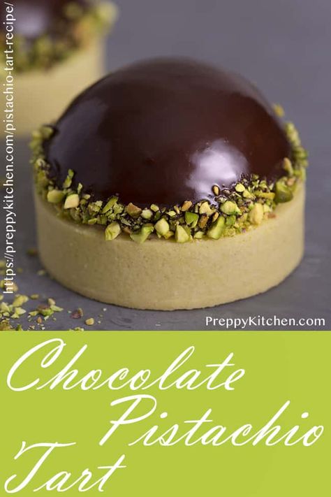 Looking for easy pistachio desserts?  This chocolate pistachio tart is a decadent dessert recipe that is simply irresistible  #preppykitchen #pistachio #pistachiodesserts #pistachio #chocolate #sweet #desserts Pistachio Desserts, Pistachio Tart, Pistachio Chocolate, Pistachio Dessert, Fancy Desserts Recipes, Chocolate Pistachio, Chocolate Pastry, Elegant Desserts, Gourmet Desserts