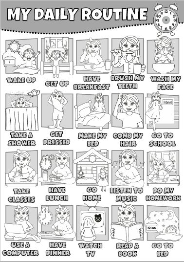 Daily Routine Worksheet For Kids, My Daily Routine Worksheet, Visual Schedule For Kids, Daily Routine Worksheet, Daily Routine Chart For Kids, Daily Routine Activities, Daily Schedule Kids, Daily Routine Chart, All About Me Preschool