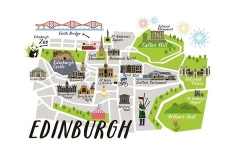 Edinburgh Map, Holyrood Palace, Arthurs Seat, Edinburgh Travel, Scotland Map, Maps For Kids, London Map, Edinburgh Castle, England And Scotland