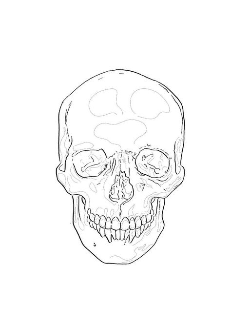 Traditional Tattoo Outline, Skull Hand Tattoo, Skull Stencil, Face Stencils, Skull Sketch, Tattoo Themes, Band Tattoo Designs, Tattoo Outline Drawing, Skull Art Drawing