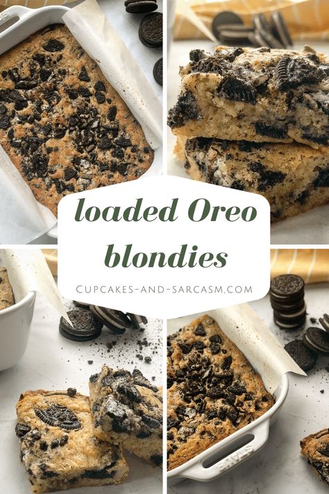 Oreo Blondie Bars, Oreo Blondies, Oreo Dessert Recipes, Blondies Recipe, Buy Cookies, Easy To Make Desserts, Cookies N Cream Cookies, Oreo Dessert, Sweet Shop