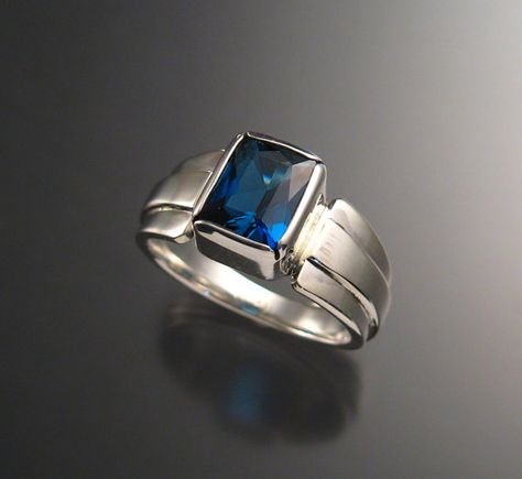 Modern Ring Design, Mans Ring, Bike Jewelry, Mens Ring Designs, Silver Men Ring, London Blue Topaz Ring, Tungsten Wedding Bands, Mens Silver Rings, Modern Ring